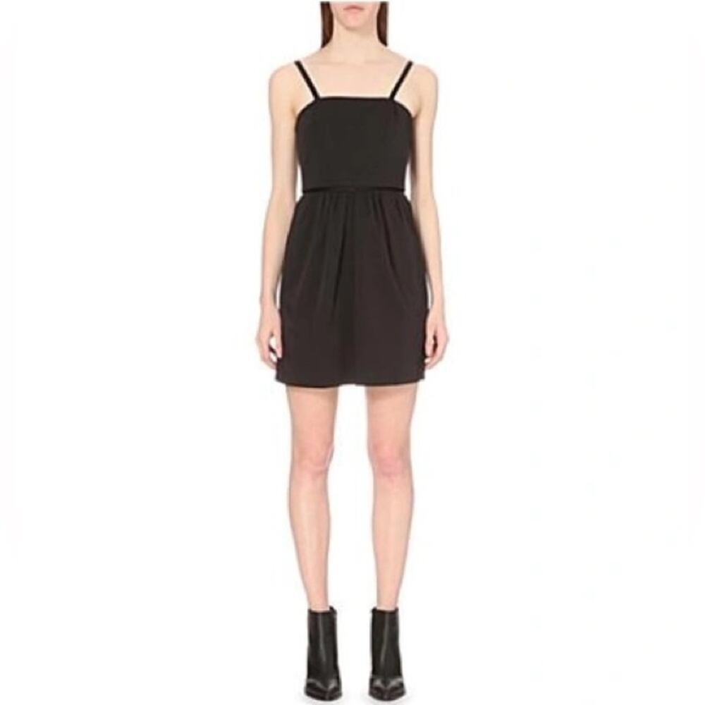 Maje Rivoli Overlay Black Mini Dress sz S (FR sz 1) LBD Cocktail Wedding